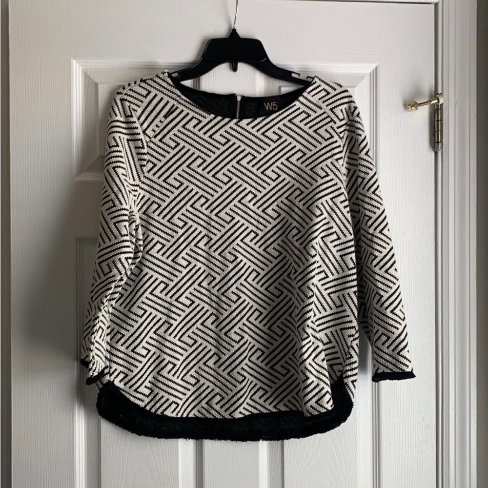 W5 Black & Cream Blouse